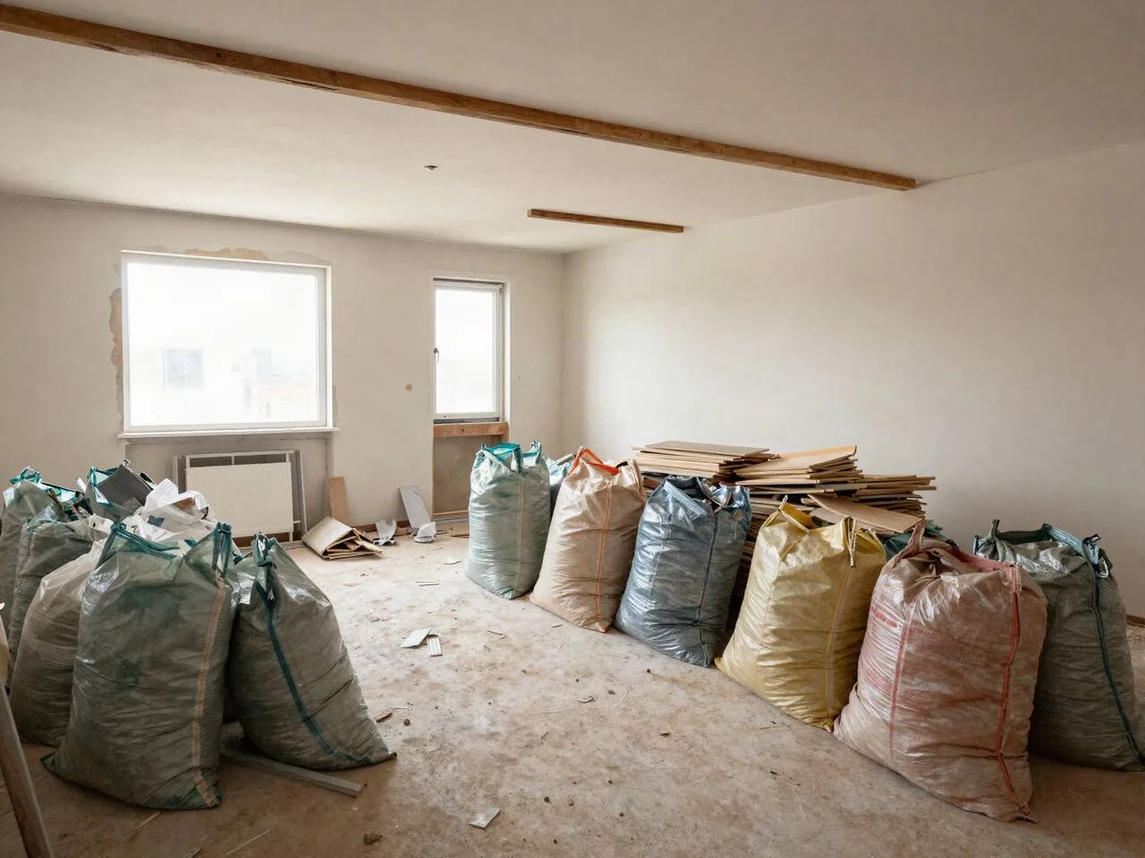 Beispielbild: Rückbau im Innenausbau mit getrennten Containern