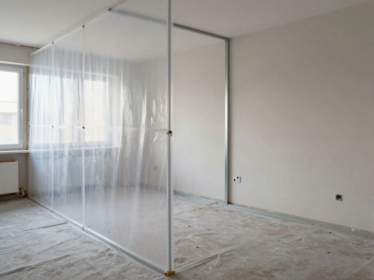 Beispielbild: Renovierung mit Staubschutzwand in einer bewohnten Wohnung
